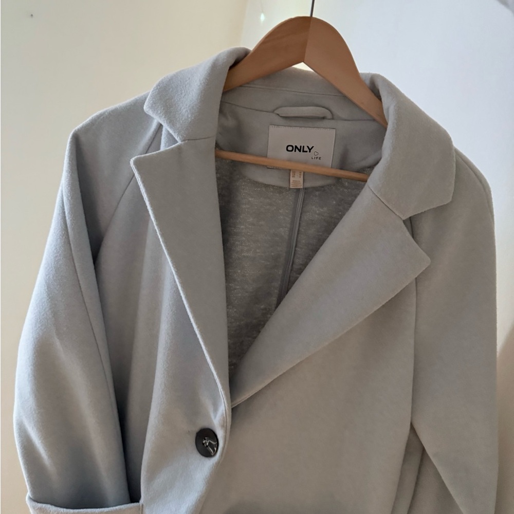 Only Light Blue Wool Look Coat